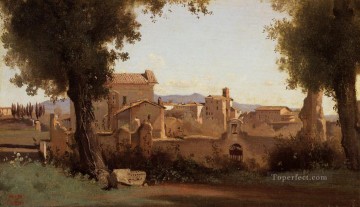 Jean Baptiste Camille Corot Painting - Roma Vista desde los Jardines Farnese Mañana al aire libre Romanticismo Jean Baptiste Camille Corot